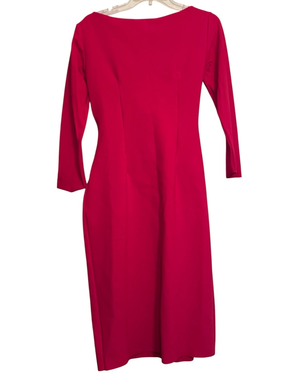 Chiara Boni La Petite Red Bodycon Midi Dress Bow Front Size 46 - Picture 5 of 5